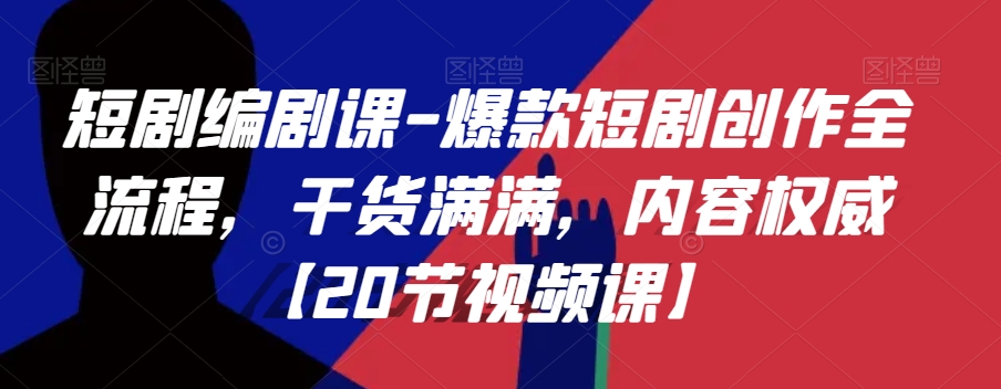 短剧编剧课-爆款短剧创作全流程，干货满满，内容权威【20节视频课】-沐风资源库