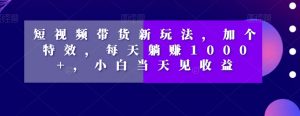 短视频带货新玩法，加个特效，每天躺赚1000+，小白当天见收益【揭秘】-沐风资源库