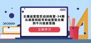 主播运营型实战训练营-第34期从底层到起号到运营型主播到千川投放思路-沐风资源库