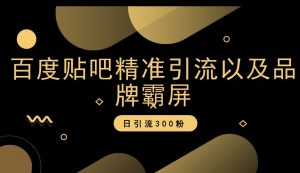 百度贴吧精准引流以及品牌霸屏，日引流300粉【揭秘】-沐风资源库