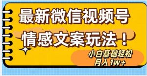 微信视频号情感文案最新玩法，小白轻松月入1万+无脑搬运【揭秘】-沐风资源库