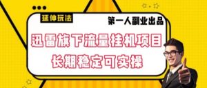 迅雷旗下流量挂机项目，长期稳定可实操【揭秘】-沐风资源库