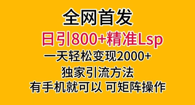 全网首发！日引800+精准老色批，一天变现2000+，独家引流方法，可矩阵操作【揭秘】-沐风资源库