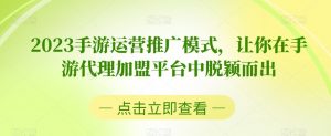 2023手游运营推广模式，让你在手游代理加盟平台中脱颖而出-沐风资源库