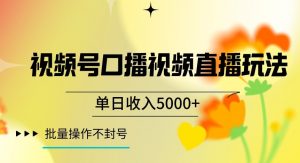 视频号囗播视频直播玩法，单日收入5000+，批量操作不封号【揭秘】-沐风资源库