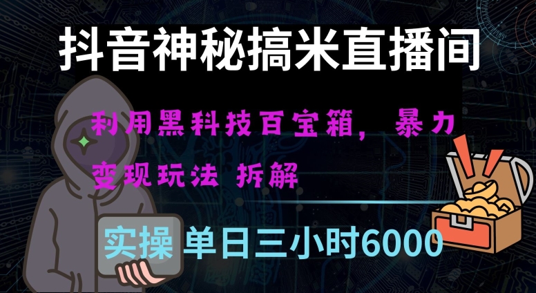抖音神秘直播间黑科技日入四位数及格暴力项目全方位解读【揭秘】-沐风资源库