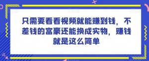 谁做过这么简单的项目？只需要看看视频就能赚到钱，不差钱的富豪还能换成实物，赚钱就是这么简单！【揭秘】-沐风资源库