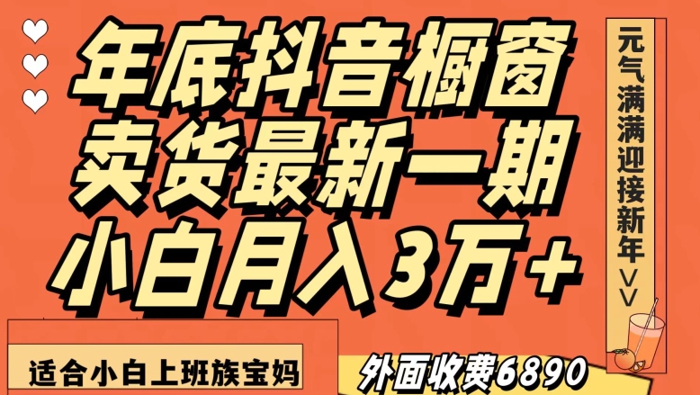 外面收费6890元年底抖音橱窗卖货最新一期，小白月入3万，适合小白上班族宝妈【揭秘】-沐风资源库