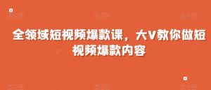 全领域短视频爆款课，全网两千万粉丝大V教你做短视频爆款内容-沐风资源库