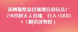 汤姆猫整蛊直播撸音浪玩法！24小时无人直播，日入1000+（附搭建教程）【揭秘】-沐风资源库