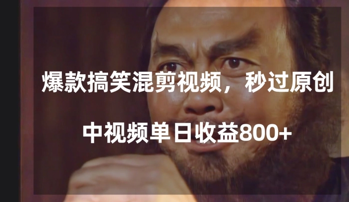 爆款搞笑混剪视频,百分百过原创,单日中视频播放收益800+【揭秘】-沐风资源库