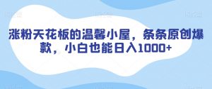 涨粉天花板的温馨小屋，条条原创爆款，小白也能日入1000+【揭秘】-沐风资源库
