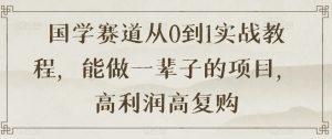国学赛道从0到1实战教程，能做一辈子的项目，高利润高复购-沐风资源库