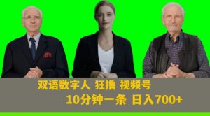 Ai生成双语数字人狂撸视频号，日入700+内附251G素材【揭秘】-沐风资源库