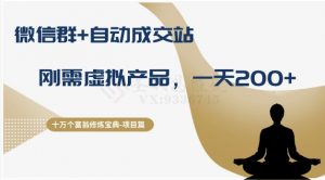 十万个富翁修炼宝典之8.微信群+自动成交站，刚需虚拟产品，一天200+-沐风资源库