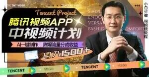 冷门项目，腾讯视频中视频计划，AI一键制作，刷爆流量分成，日收益2000+【揭秘】-沐风资源库