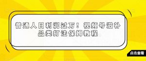 普通人日利润过万！视频号滋补品类打法保姆教程【揭秘】-沐风资源库