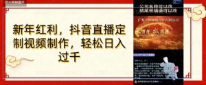 年底风口项目，定制视频直播变现，日入1000加，会打字就行【揭秘】-沐风资源库