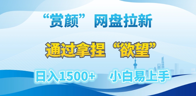 “赏颜”网盘拉新赛道，通过拿捏“欲望”日入1500+，小白易上手【揭秘】-沐风资源库