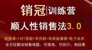 爆款！销冠训练营3.0之顺人性销售法，全方位解决销售难题、可落地、可执行、有结果-沐风资源库