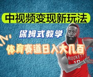 中视频变现新玩法，体育赛道日入大几百【揭秘】-沐风资源库