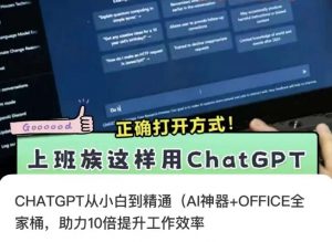 CHATGPT从小白到精通，AI神器+OFFICE全家桶，助力10倍提升工作效率-沐风资源库