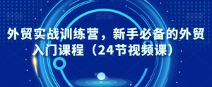 外贸实战训练营，新手必备的外贸入门课程（24节视频课）-沐风资源库