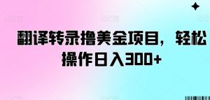翻译转录撸美金项目，轻松操作日入300+【揭秘】-沐风资源库