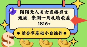 陌陌美女无人直播爽文短剧项目，亲测一个星期1800+【揭秘】-沐风资源库