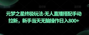 元梦之星终极玩法-无人直播搭配手动拉新，新手当天无脑操作日入800+【揭秘】-沐风资源库