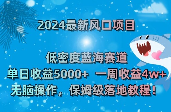 2024最新风口项目，低密度蓝海赛道，单日收益5000+，一周收益4w+！【揭秘】-沐风资源库