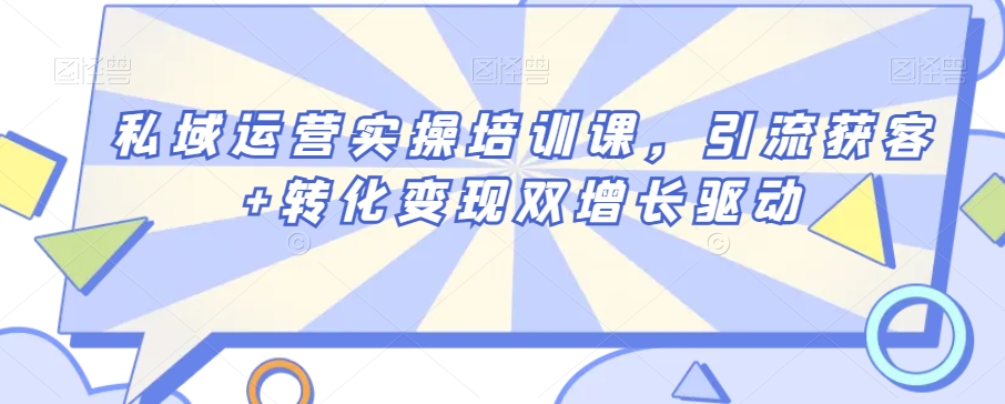私域运营实操培训课，引流获客+转化变现双增长驱动-沐风资源库