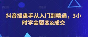 抖音操盘手从入门到精通,3小时学会裂变&成交-沐风资源库