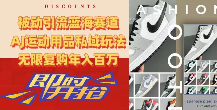 被动引流蓝海赛道，AJ运动用品私域玩法，无限复购年入百万【揭秘】-沐风资源库