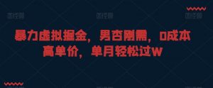 暴力虚拟掘金，男杏刚需，0成本高单价，单月轻松过W【揭秘】-沐风资源库