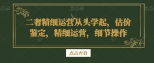 二奢精细运营从头学起，估价鉴定，精细运营，细节操作-沐风资源库
