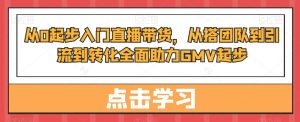 从0起步入门直播带货，​从搭团队到引流到转化全面助力GMV起步-沐风资源库