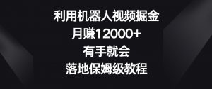 利用机器人视频掘金，月赚12000+，有手就会，落地保姆级教程【揭秘】-沐风资源库