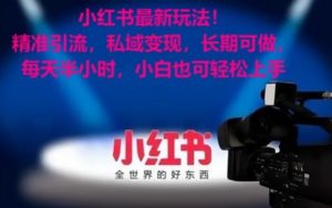 小红书最新玩法！精准引流，私域变现，长期可做，每天半小时，小白也可轻松上手【揭秘】-沐风资源库