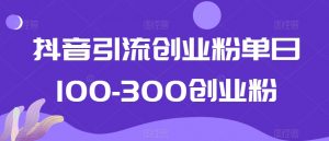 抖音引流创业粉单日100-300创业粉【揭秘】-沐风资源库
