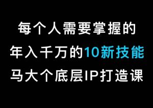 马大个的IP底层逻辑课，​每个人需要掌握的年入千万的10新技能，约会底层IP打造方法！-沐风资源库
