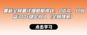 最新全网最详细陌陌搬砖，0成本，日收益300+稳定收入（全网独家）【揭秘】-沐风资源库