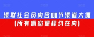 渠联社会员内含100节渠道大课(所有橱窗课程均在内)-沐风资源库