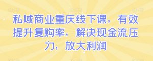 私域商业重庆线下课，有效提升复购率，解决现金流压力，放大利润-沐风资源库