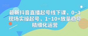 最新抖音直播起号线下课，0~1现场实操起号，1~10+放量稳号精细化运营-沐风资源库