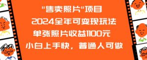 2024全年可变现玩法”售卖照片”单张照片收益1100元小白上手快，普通人可做【揭秘】-沐风资源库