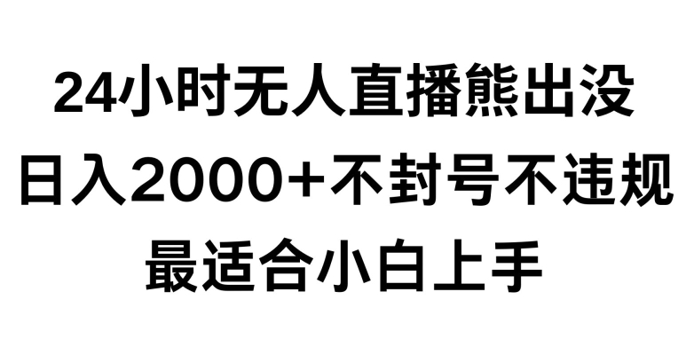 快手24小时无人直播熊出没，不封直播间，不违规，日入2000+，最适合小白上手，保姆式教学【揭秘】-沐风资源库