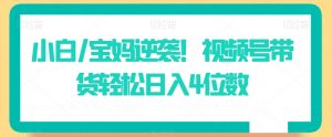 小白/宝妈逆袭！视频号带货轻松日入4位数【揭秘】-沐风资源库