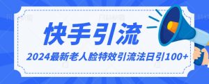 2024全网最新讲解老人脸特效引流方法，日引流100+，制作简单，保姆级教程【揭秘】-沐风资源库