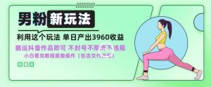 男粉新玩法小白一天也能有3960的收益，不违规不封号不限流，操作当天就能出单【揭秘】-沐风资源库